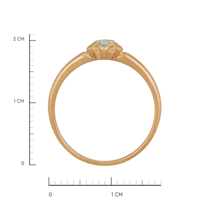 Кольцо из золота 585 пробы c бриллиантом, Л 3014 6135 за 15330