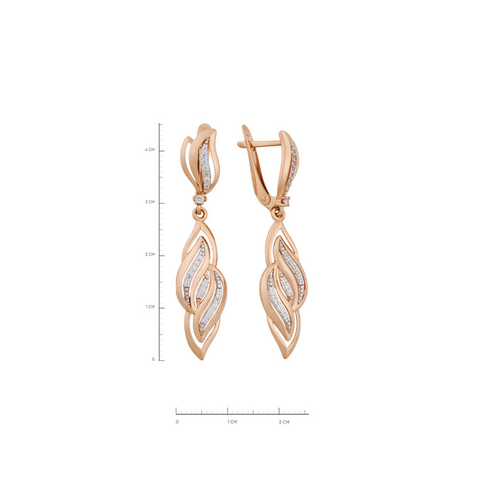 Серьги из золота 585 пробы с фианитами, Ц О007 4346 за 37400