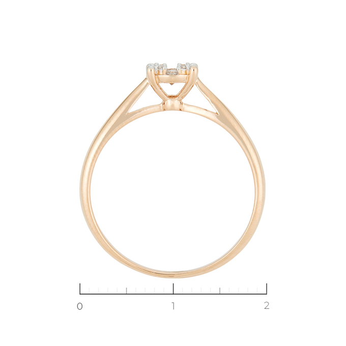 Кольцо из золота 585 пробы c 13 бриллиантами, Л 1114 7065 за 22400