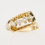 Кольцо из комбинированного золота 750 пробы c 4 бриллиантами 127036 фото 2