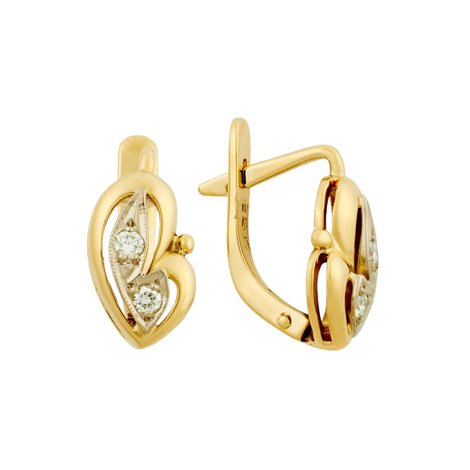 Серьги из золота 750 пробы с бриллиантами, Л 4803 4769 за 65400