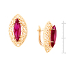Серьги из красного золота 585 пробы c корундами