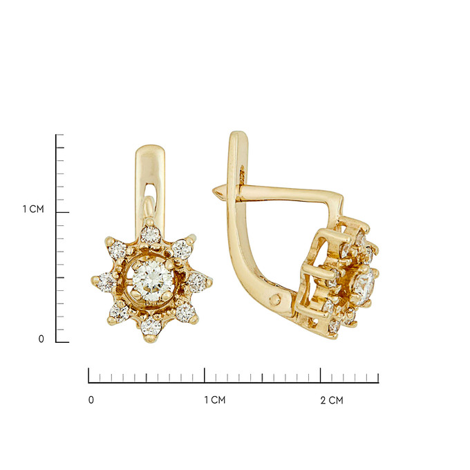 Серьги из золота 585 пробы c бриллиантами, Л 6202 1851 за 62400