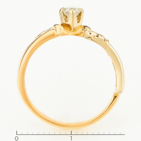 Кольцо из комбинированного золота 585 пробы c 7 бриллиантами, Л06156726 за 20940