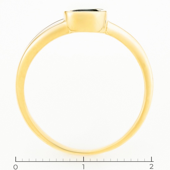 Кольцо из комбинированного золота 750 пробы c 1 бриллиантом и 1 сапфиром, Л28079417 за 21450