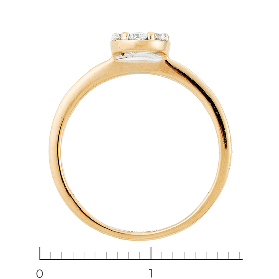 Кольцо из красного золота 585 пробы c 7 бриллиантами, Л47091455 за 16800