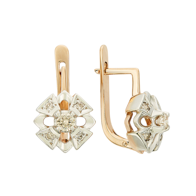 Серьги из золота 585 пробы с бриллиантами, Л 5205 8767 за 67500