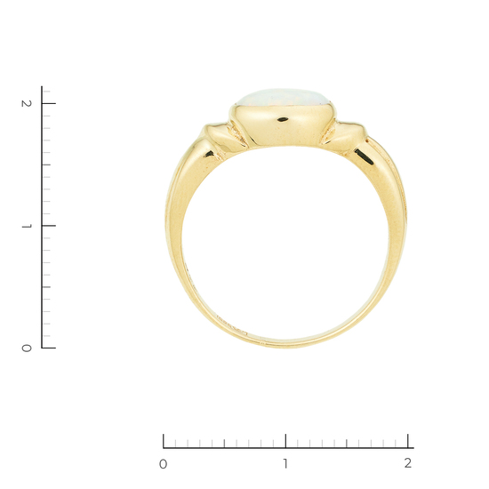 Кольцо из желтого золота 585 пробы c 1 синт. опалом, Л19110891 за 10800
