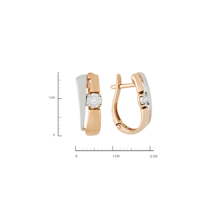 Серьги из золота 585 пробы c бриллиантами, Л 1615 4570 за 25520