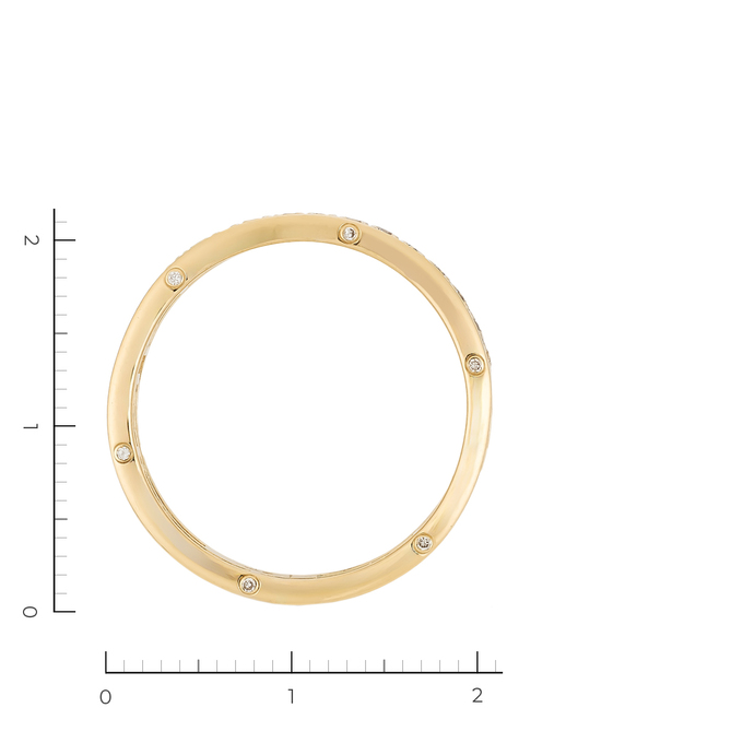 Кольцо из желтого золота 585 пробы c 25 бриллиантами