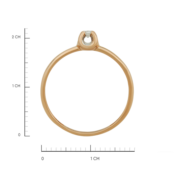 Кольцо из золота 585 пробы c бриллиантом, Л 2913 1953 за 17520