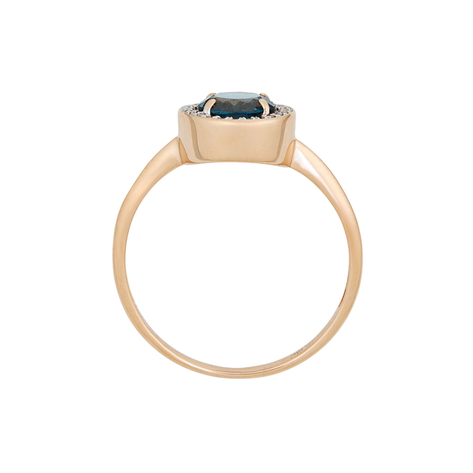 Кольцо из золота 585 пробы c топазом Лондон и бриллиантами, Л 2010 5043 за 19920