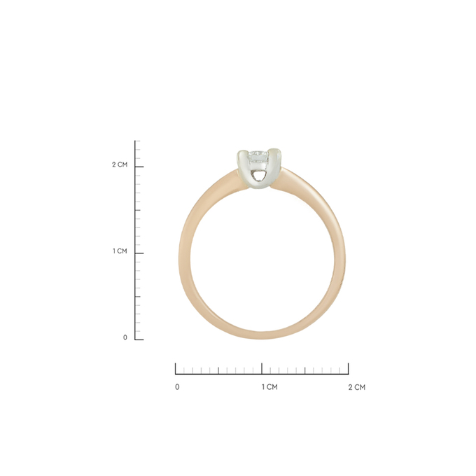 Кольцо из золота 585 пробы c бриллиантом, Л 6103 0349 за 34800