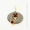 Подвеска из комбинированного золота 585 пробы c 2 гранатами и 166 бриллиантами