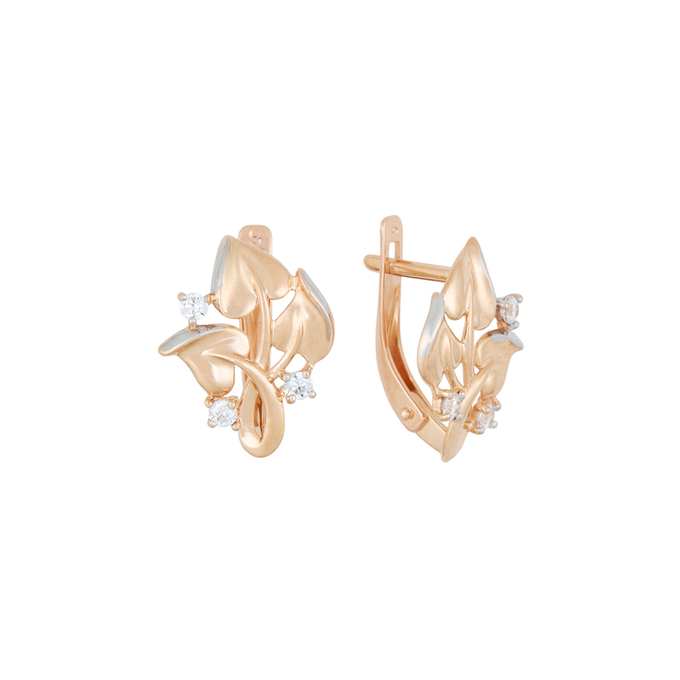 Серьги из золота 585 пробы c фианитами, Л 1615 1538 за 20480
