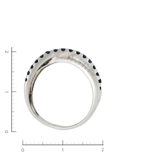 Кольцо из белого золота 585 пробы c 24 бриллиантами и 31 сапфирами, Л35062938 за 31600