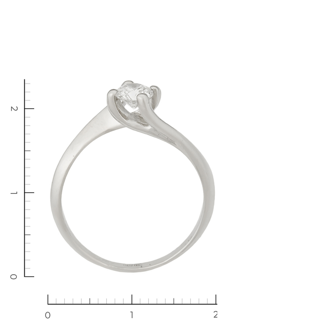 Кольцо из белого золота 585 пробы c 1 бриллиантом, Л 3506 3516 за 109830