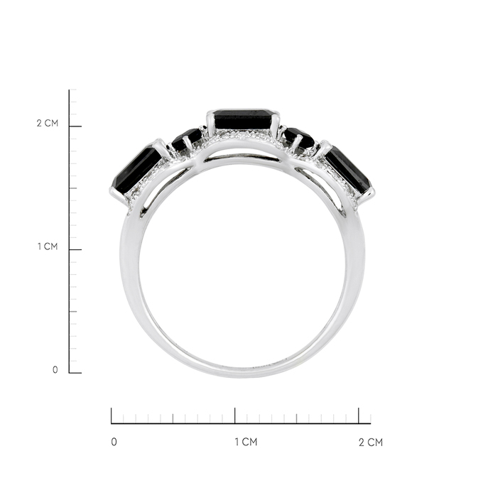 Кольцо из золота 585 пробы c корундами и бриллиантами, Л 2808 4729 за 32130