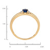 Кольцо из золота 585 пробы с диффузионным сапфиром и бриллиантами