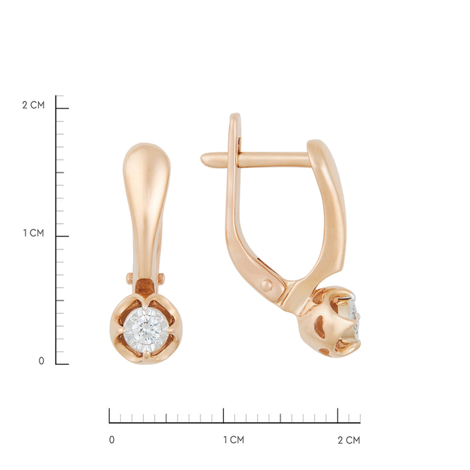Серьги из золота 585 пробы c бриллиантами, Л 3011 4496 за 32400