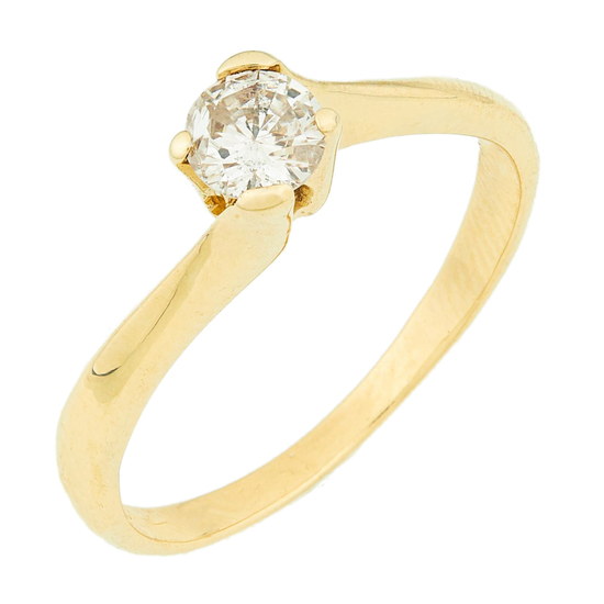 Кольцо из желтого золота 750 пробы c 1 бриллиантом, Л57024487 за 47900