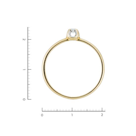 Кольцо из комбинированного золота 585 пробы c 1 бриллиантом, Л16149654 за 6975
