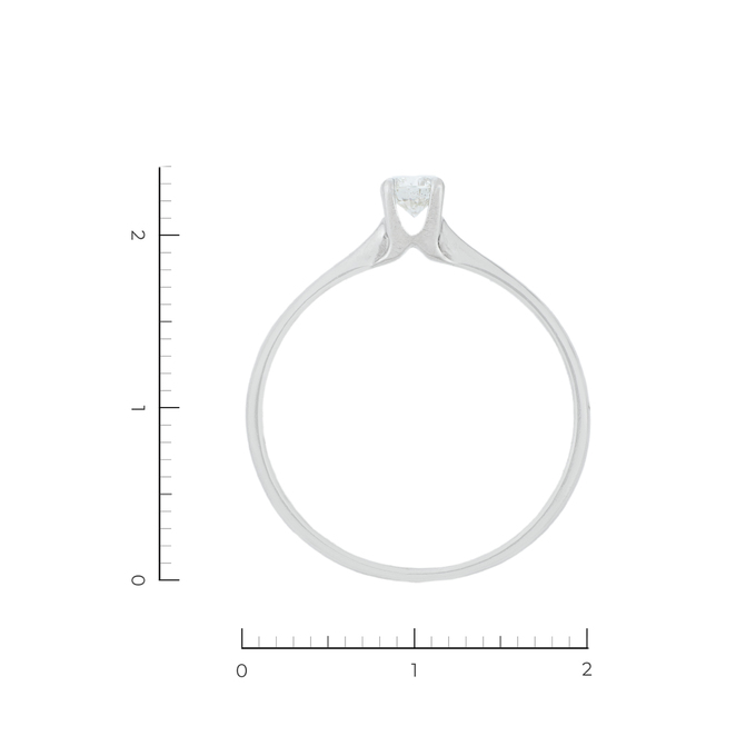 Кольцо из белого золота 585 пробы c 1 бриллиантом, Л 3506 2682 за 19450