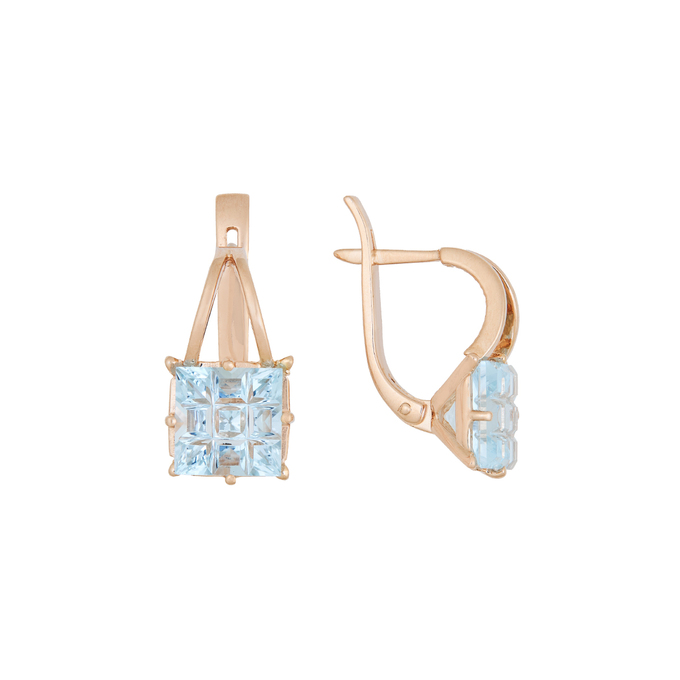 Серьги из золота 585 пробы c топазами, Л 5405 8049 за 63920