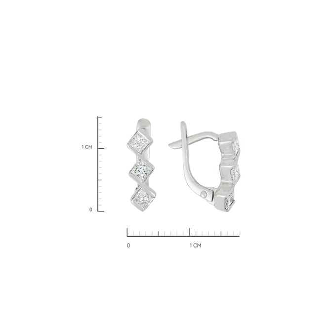 Серьги из золота 750 пробы c 6 бриллиантами, Л 2810 8639 за 52900