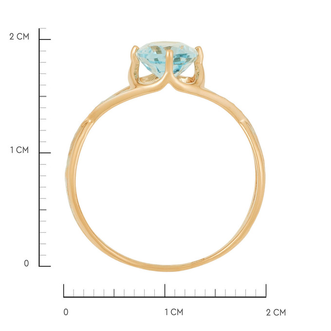 Кольцо из золота 585 пробы c топазом, Л 6002 4999 за 19200