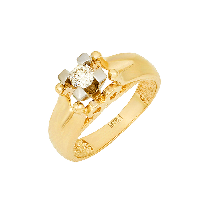 Кольцо из золота 585 пробы c бриллиантом, Л 7601 6922 за 59920