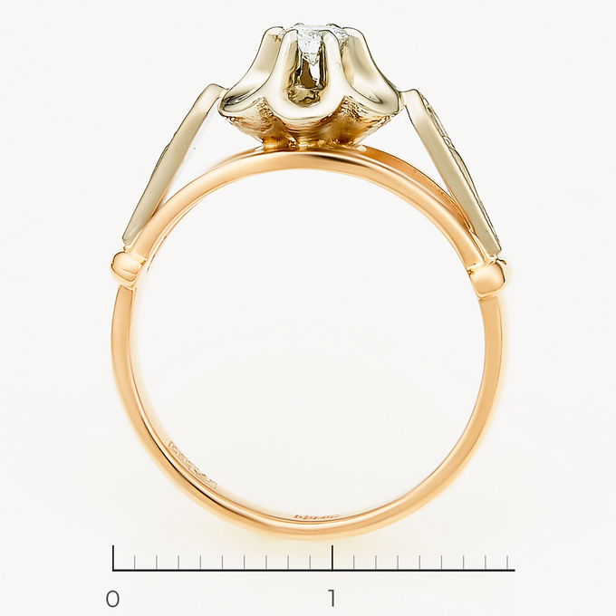 Кольцо из золота 585 пробы c бриллиантом, Л 4803 3048 за 55600