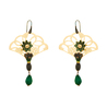 Серьги серебро, 925, 1 к.,35,38 гр. (чистый вес 34,32 гр.) Misis ,  коробка; 2 Нефрит Зеленый, Эмаль, 224 Фианит Черный