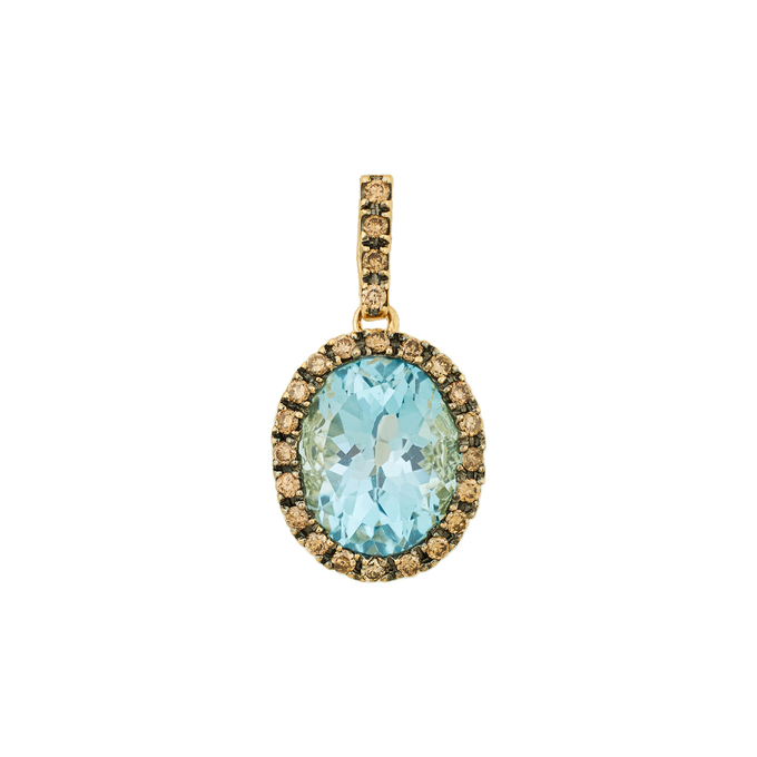 Подвеска из золота 585 пробы c топазом и бриллиантами, Л 4902 6495 за 29900