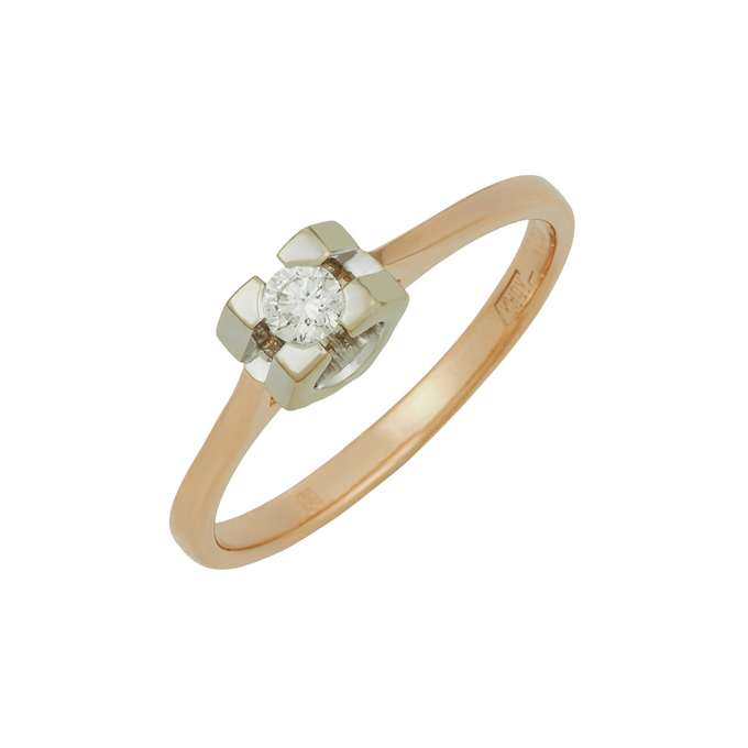 Кольцо из золота 585 пробы c бриллиантом