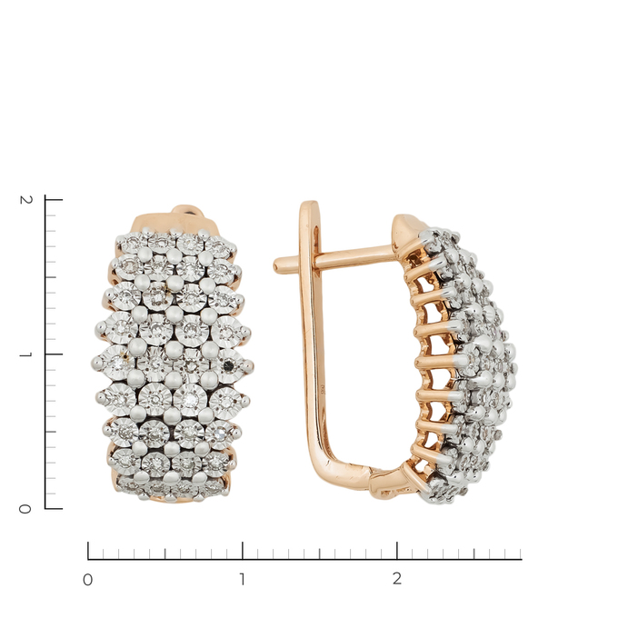 Серьги из золота 585 пробы c 72 бриллиантами