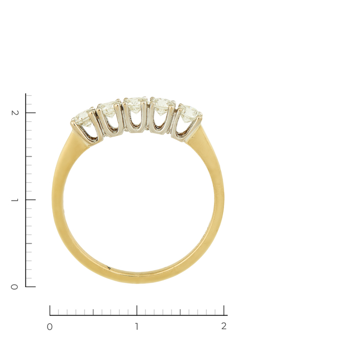 Кольцо из комбинированного золота 750 пробы c 5 бриллиантами, Л 4305 8720 за 59900