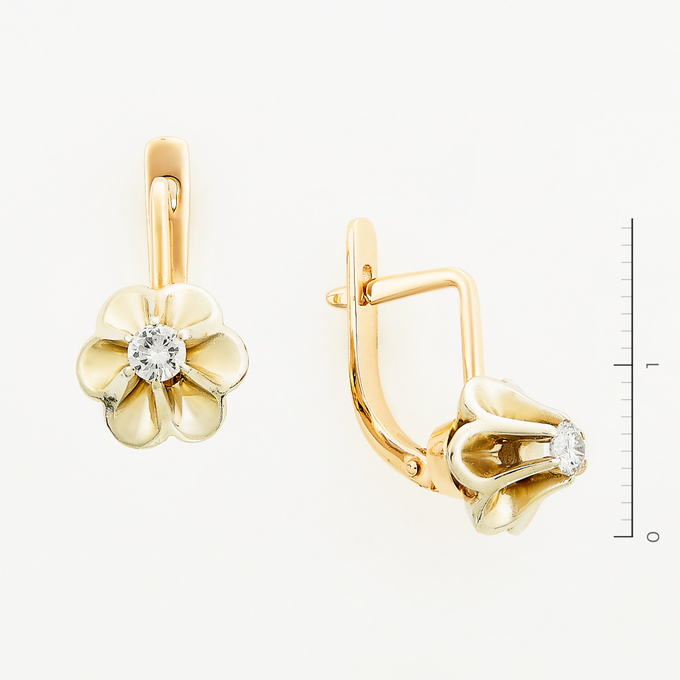 Серьги из золота 583 пробы c бриллиантами, Л 3703 3058 за 68720
