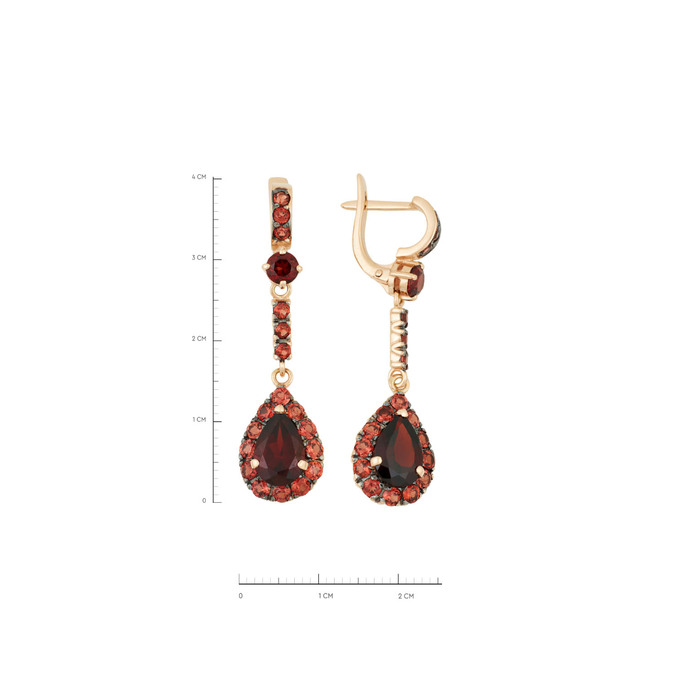Серьги из золота 585 пробы с гранатами, Ц О007 5478 за 64400