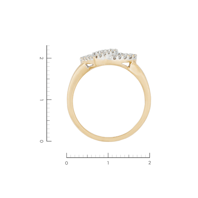 Кольцо из золота 585 пробы c 39 бриллиантами