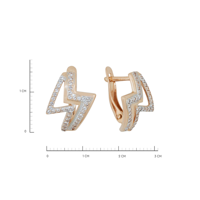 Серьги из золота 585 пробы c фианитами, Л 6401 3687 за 22400