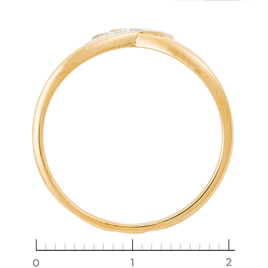 Кольцо из комбинированного золота 585 пробы c фианитами, Л04081349 за 12040