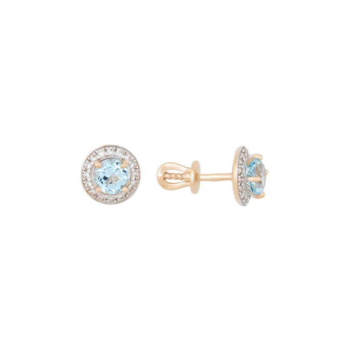 Серьги из золота 585 пробы c топазами и фианитами, Л 0615 9651 за 19120