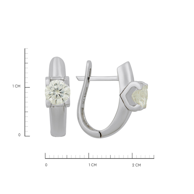 Серьги из золота 750 пробы c муассанитами, Ц О007 1347 за 64000