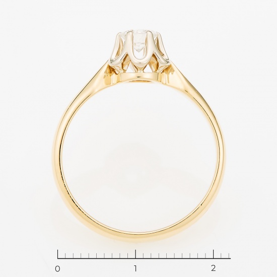 Кольцо из комбинированного золота 750 пробы c 1 бриллиантом, Л23146215 за 71715