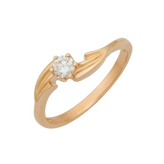 Кольцо из золота 585 пробы c бриллиантом, Л 3606 5991 за 43360