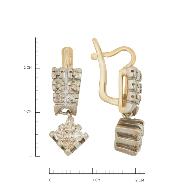 Серьги из золота 750 пробы с бриллиантами, Л 2212 3572 за 142000