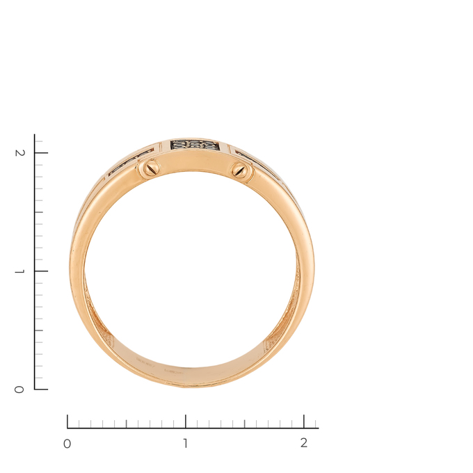 Кольцо из золота 585 пробы c 15 бриллиантами