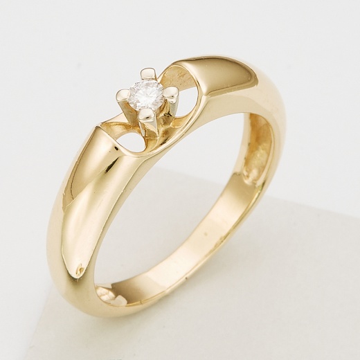 Кольцо из комбинированного золота 585 пробы c 1 бриллиантом Л37044727 фото 1