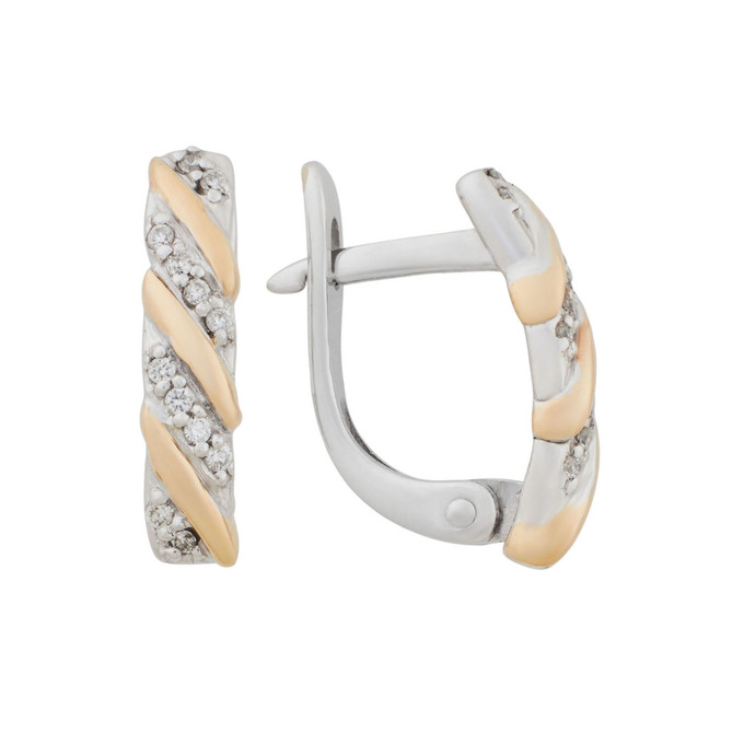 Серьги из золота 585 пробы с бриллиантами, Л 4107 8719 за 43600